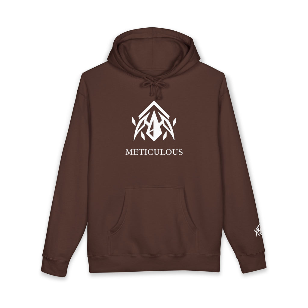 Meticulous Premium White Logo Hoodie