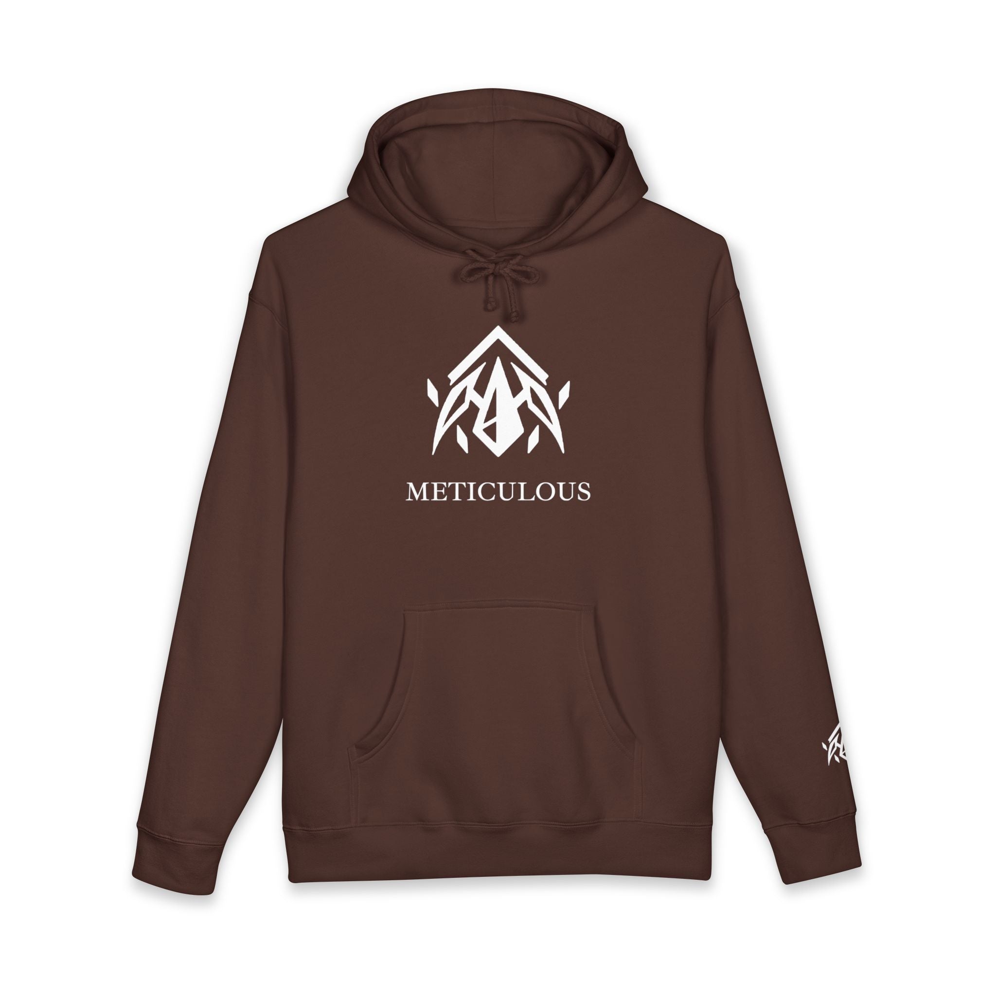 Meticulous Premium White Logo Hoodie