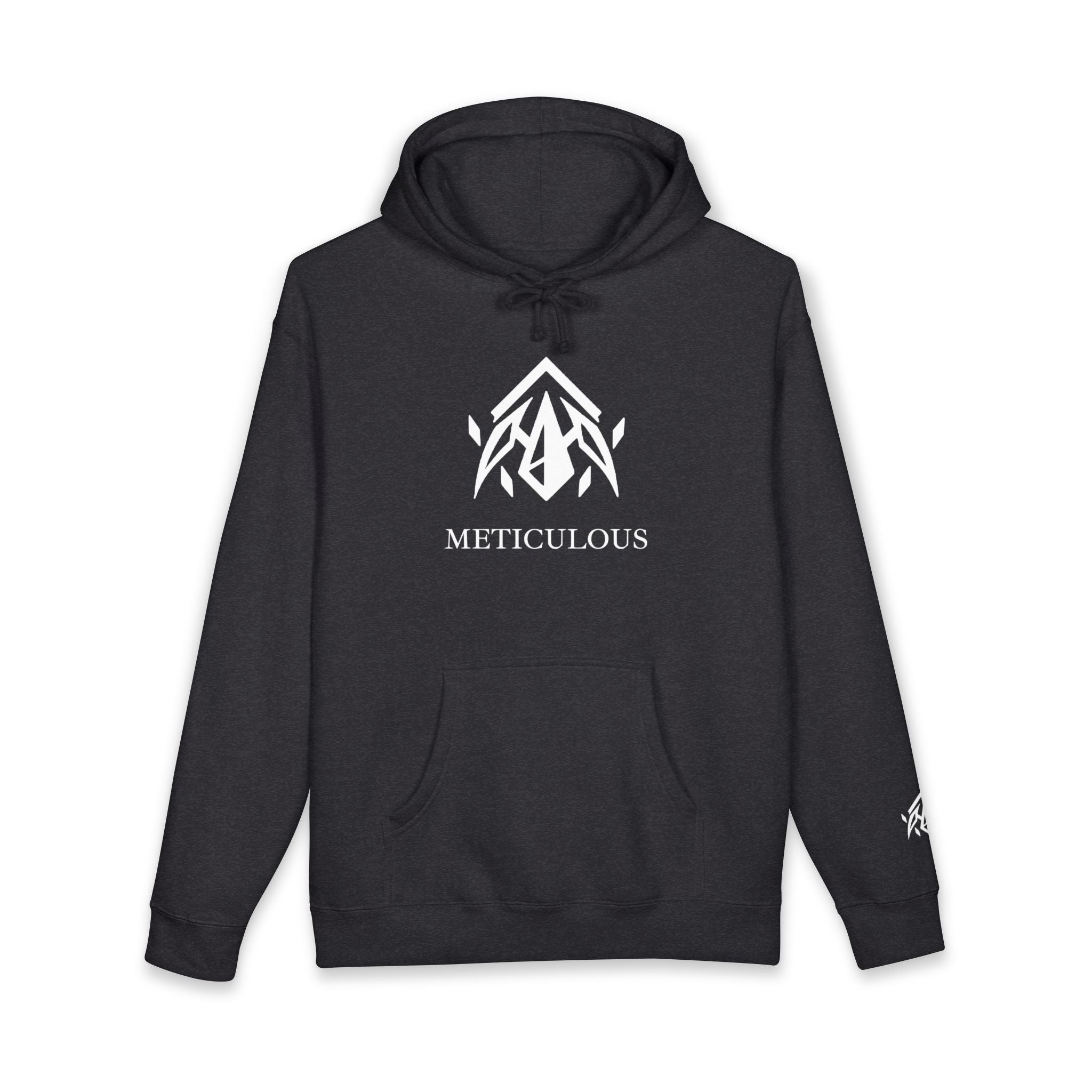 Meticulous Premium White Logo Hoodie