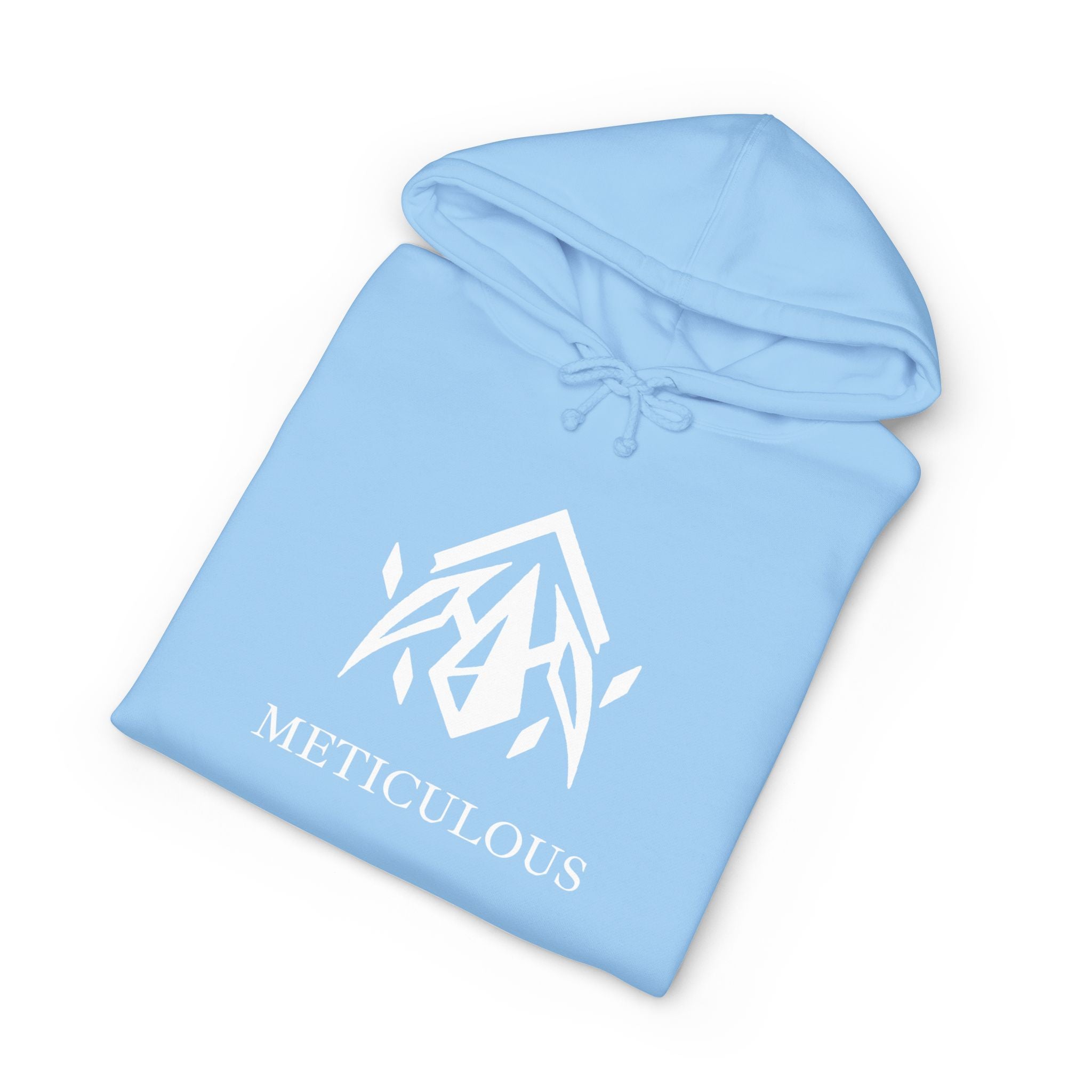 Meticulous Premium White Logo Hoodie