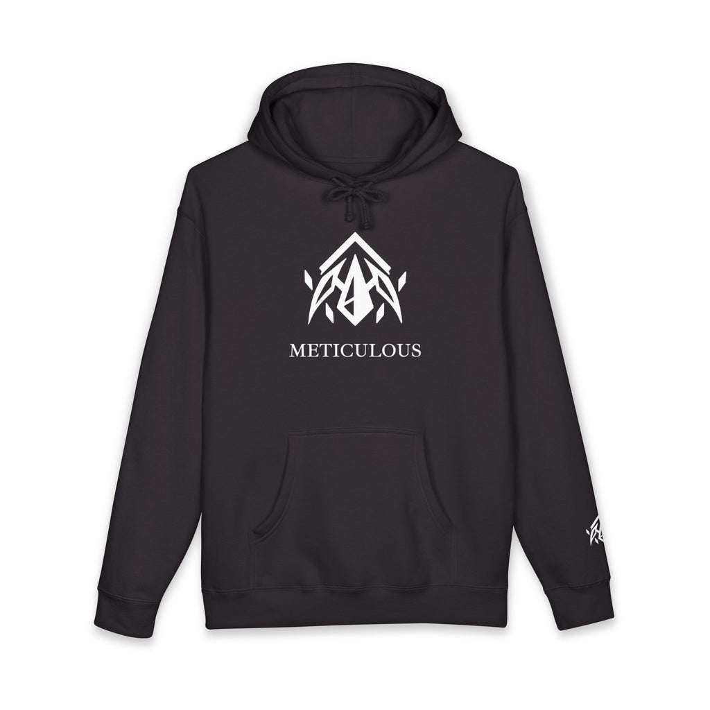 Meticulous Premium White Logo Hoodie