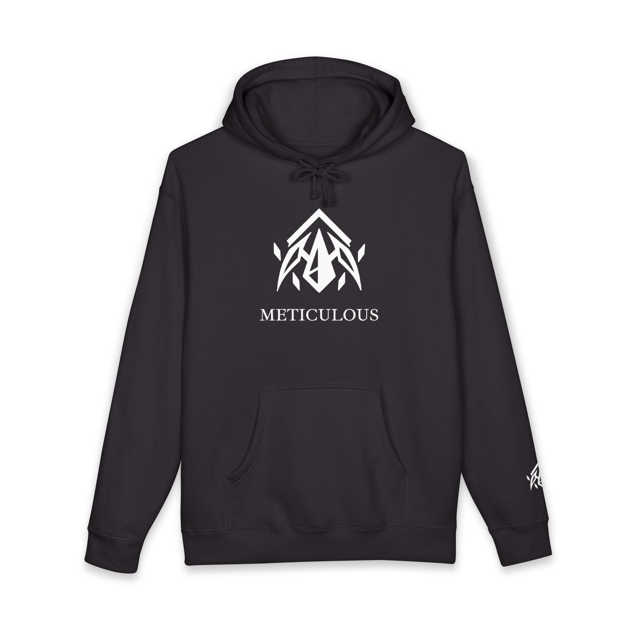 Meticulous Premium White Logo Hoodie
