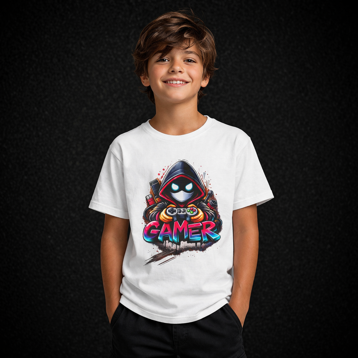 Hooded Gamer Boys Tee