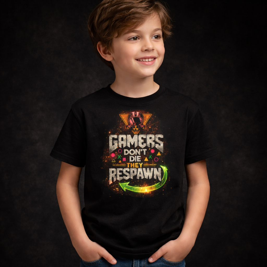 Gamers Don't Die They Respawn Boys Tee
