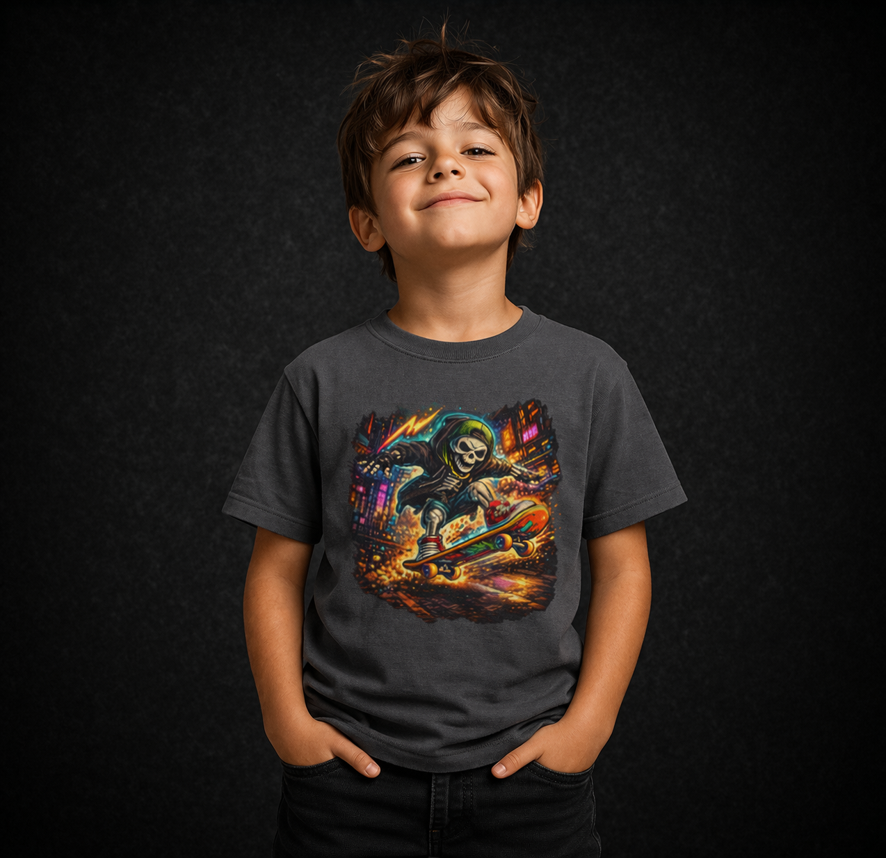 Skateboard Skeleton Boys Tee