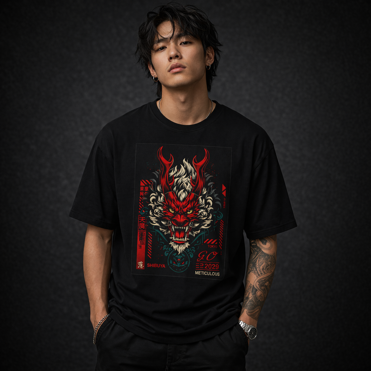 Demon Oni Mask Tee (Kyoto Shadows Collection)