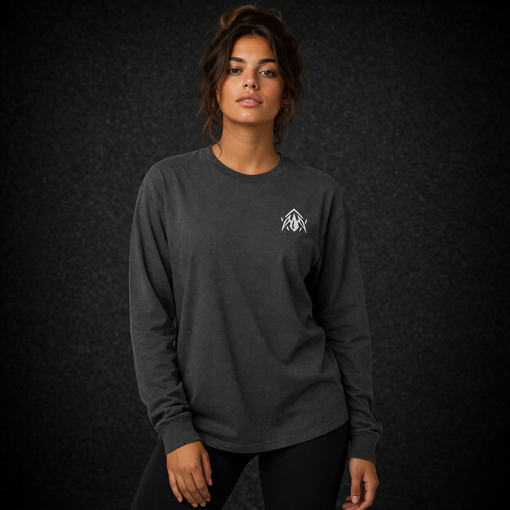 Heavyweight White Logo Long Sleeve Tee