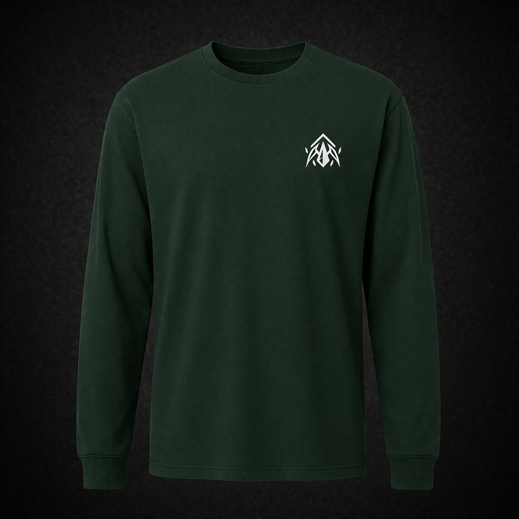 Heavyweight White Logo Long Sleeve Tee