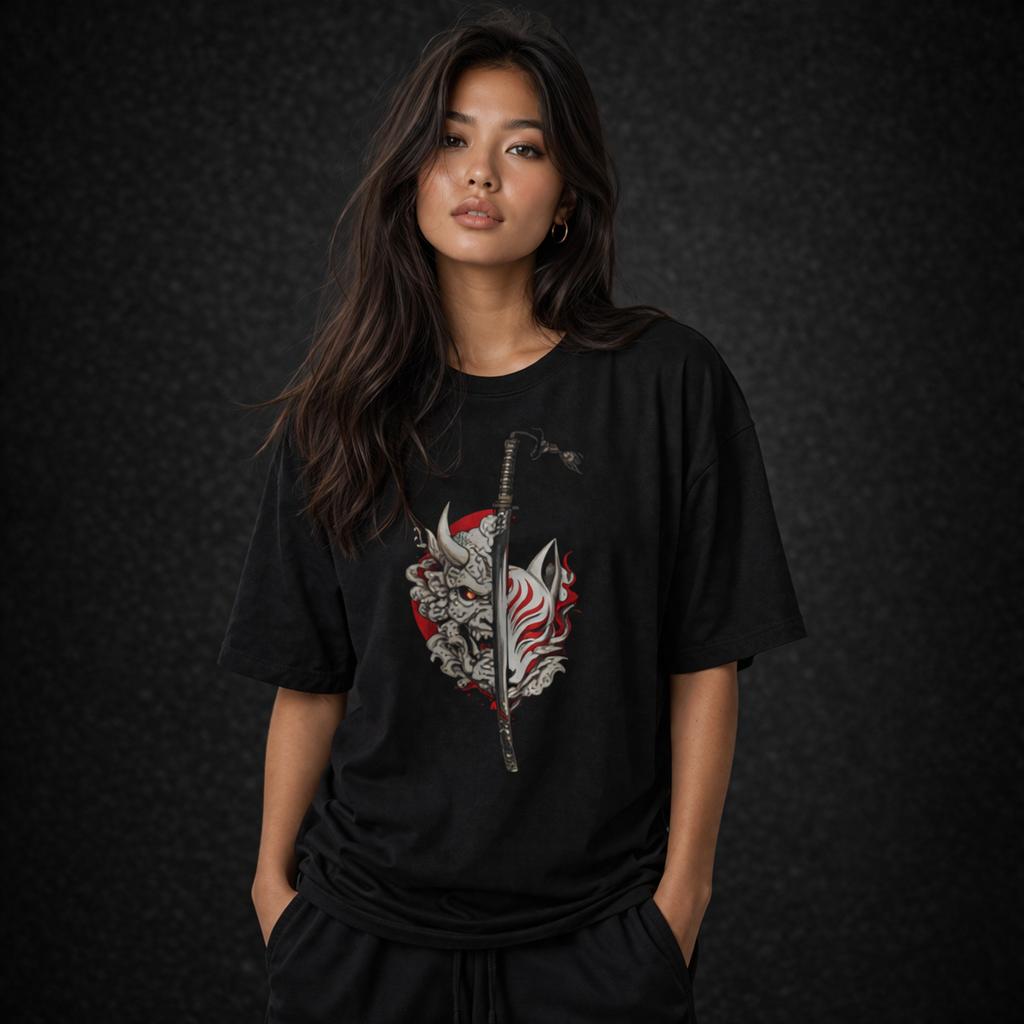 Samurai Mask & Katana Tee (Kyoto Shadows Collections)