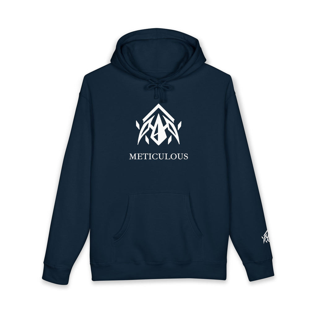 Meticulous Premium White Logo Hoodie