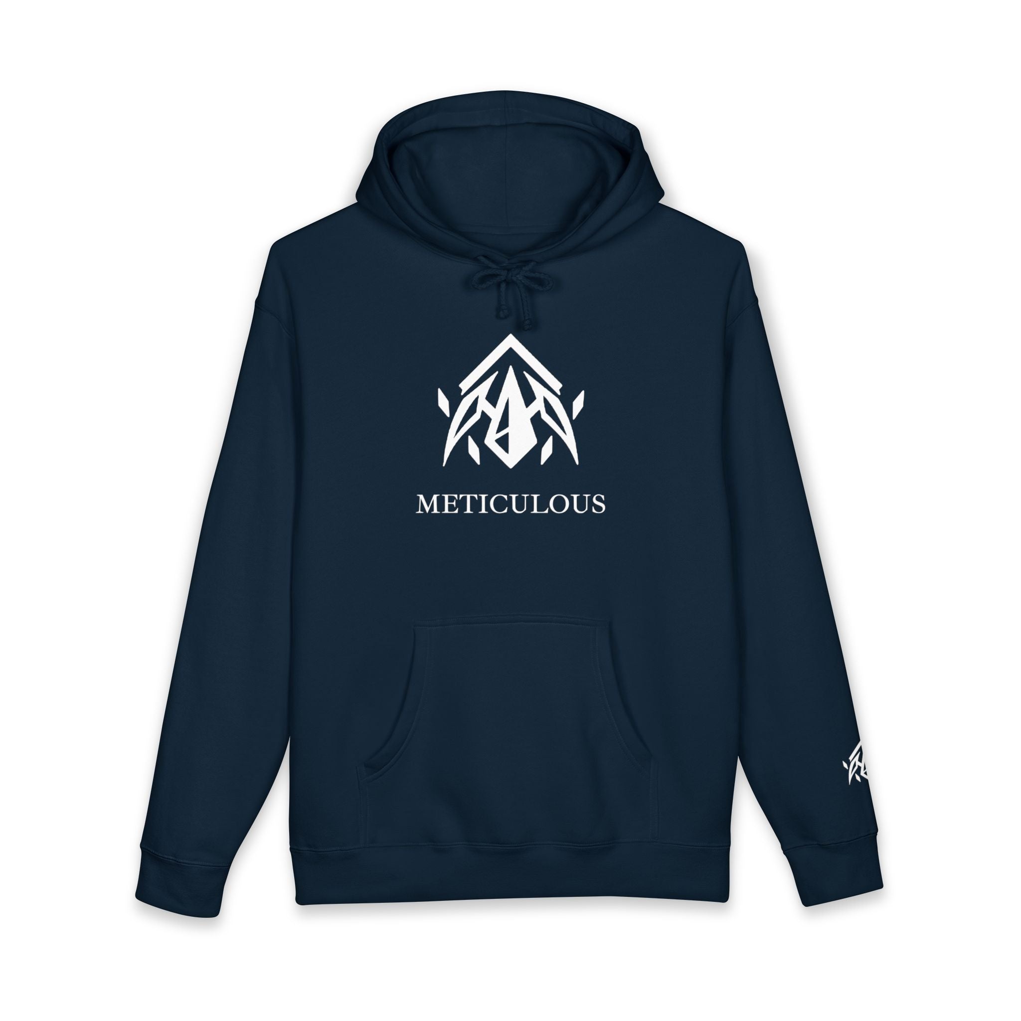 Meticulous Premium White Logo Hoodie
