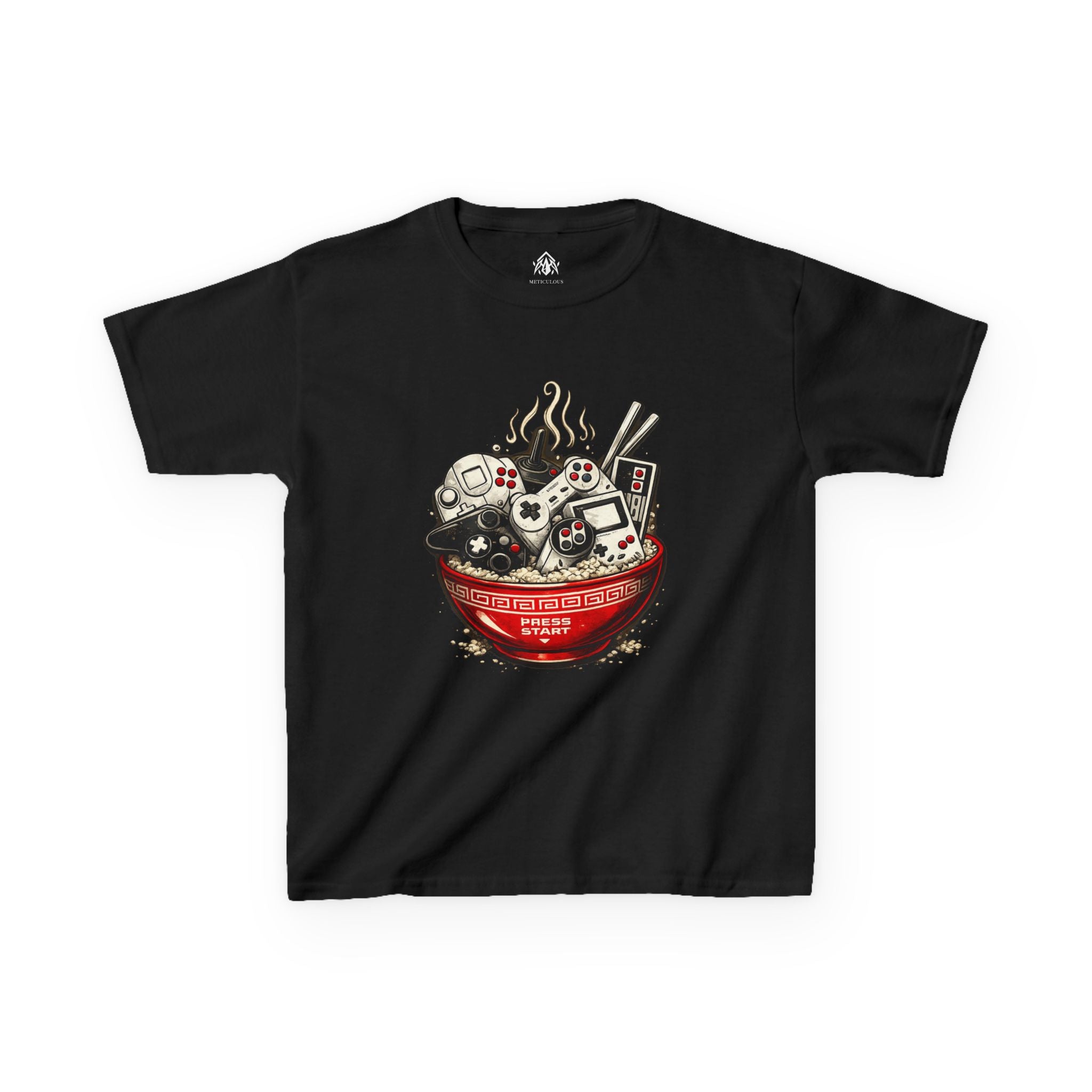 Kids Ramen Gamer T‑Shirt — Cute Sushi & Game Console Bowl Graphic Tee