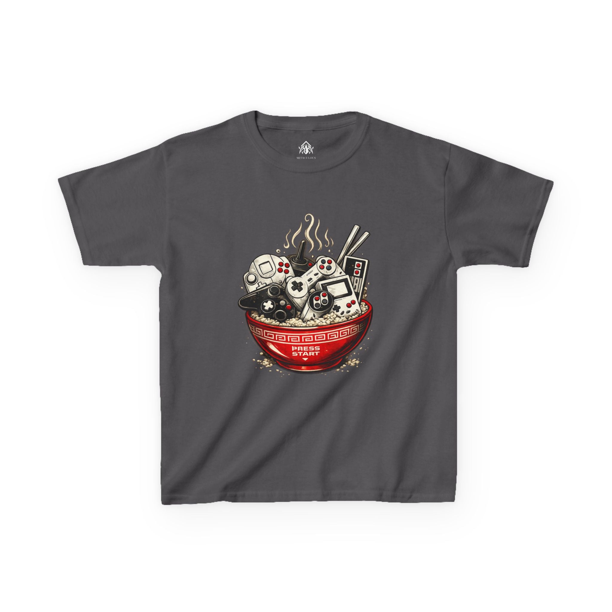 Kids Ramen Gamer T‑Shirt — Cute Sushi & Game Console Bowl Graphic Tee