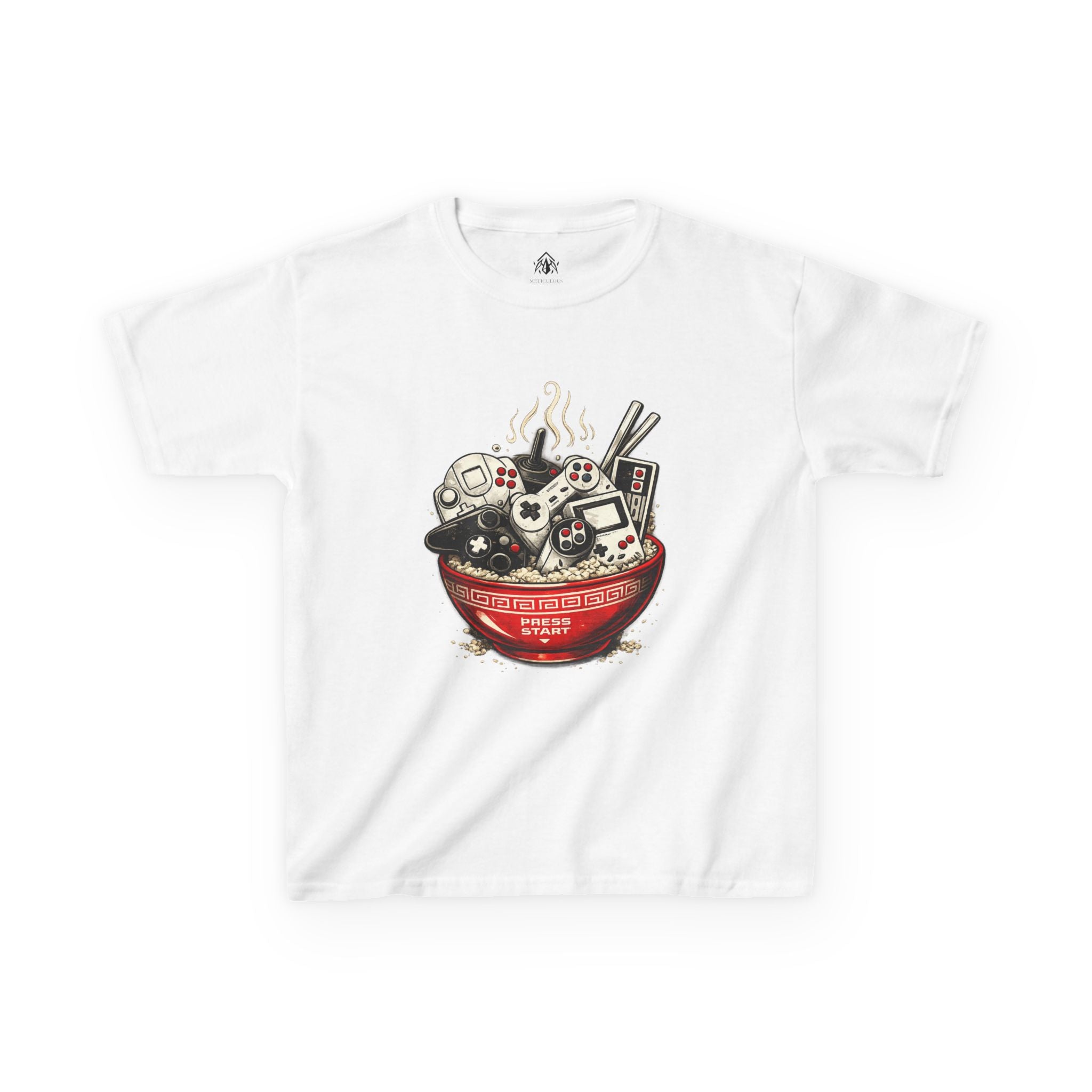 Kids Ramen Gamer T‑Shirt — Cute Sushi & Game Console Bowl Graphic Tee