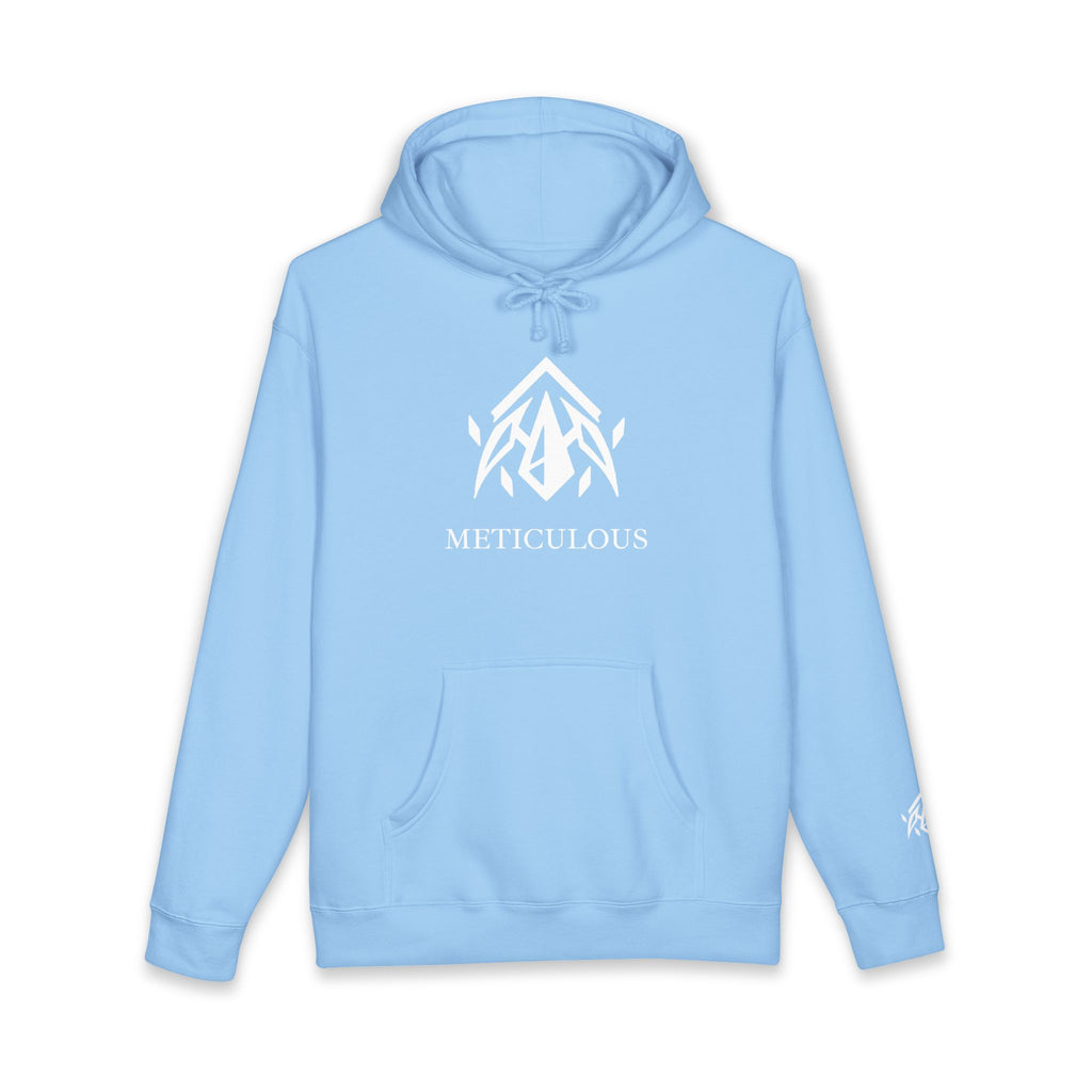 Meticulous Premium White Logo Hoodie
