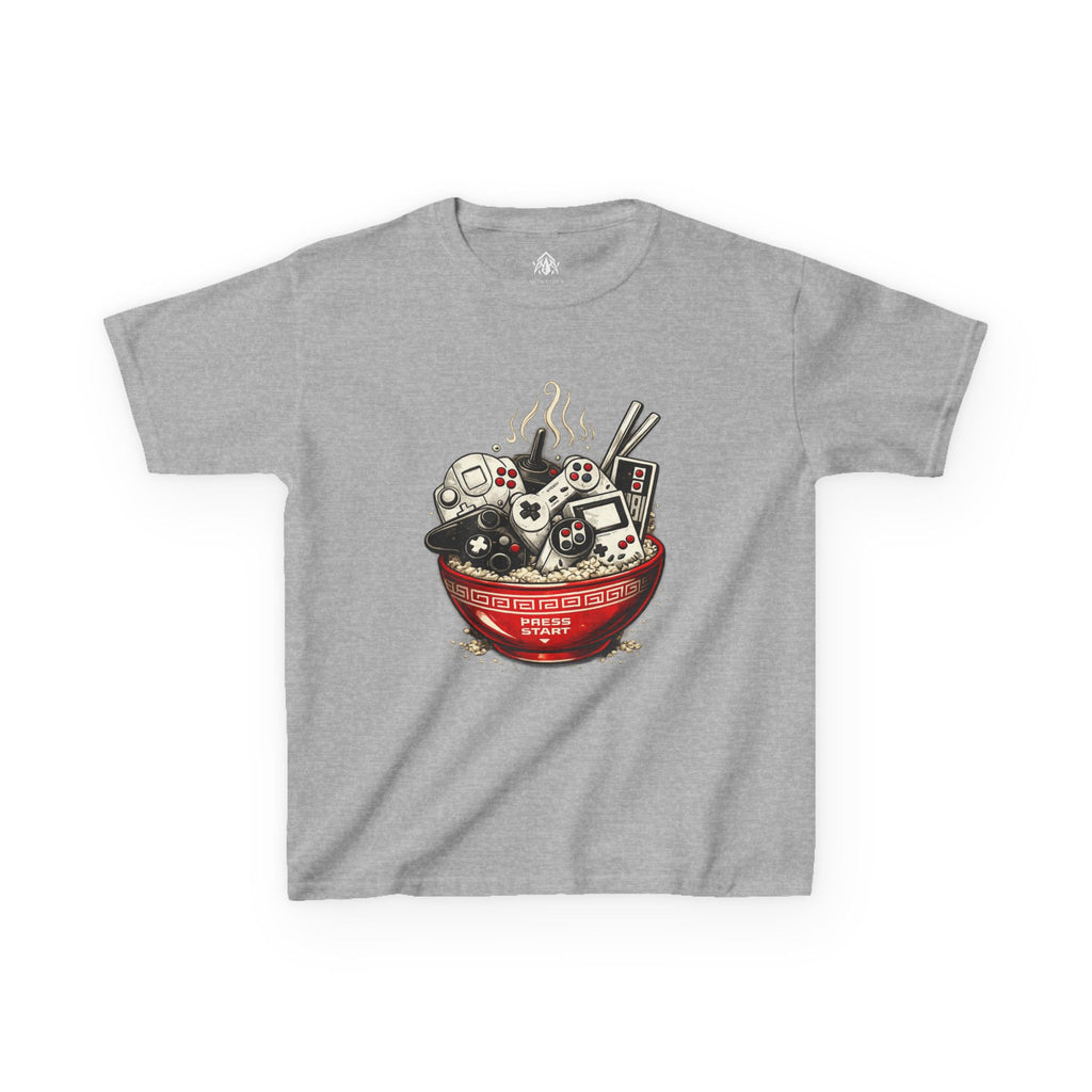Kids Ramen Gamer T‑Shirt — Cute Sushi & Game Console Bowl Graphic Tee